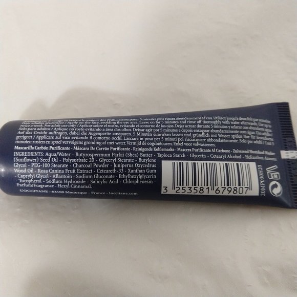 L'Occitane CADE Men's PURIFYING CHARCOAL MASK 1 oz/ 30 ml New - Picture 4 of 5